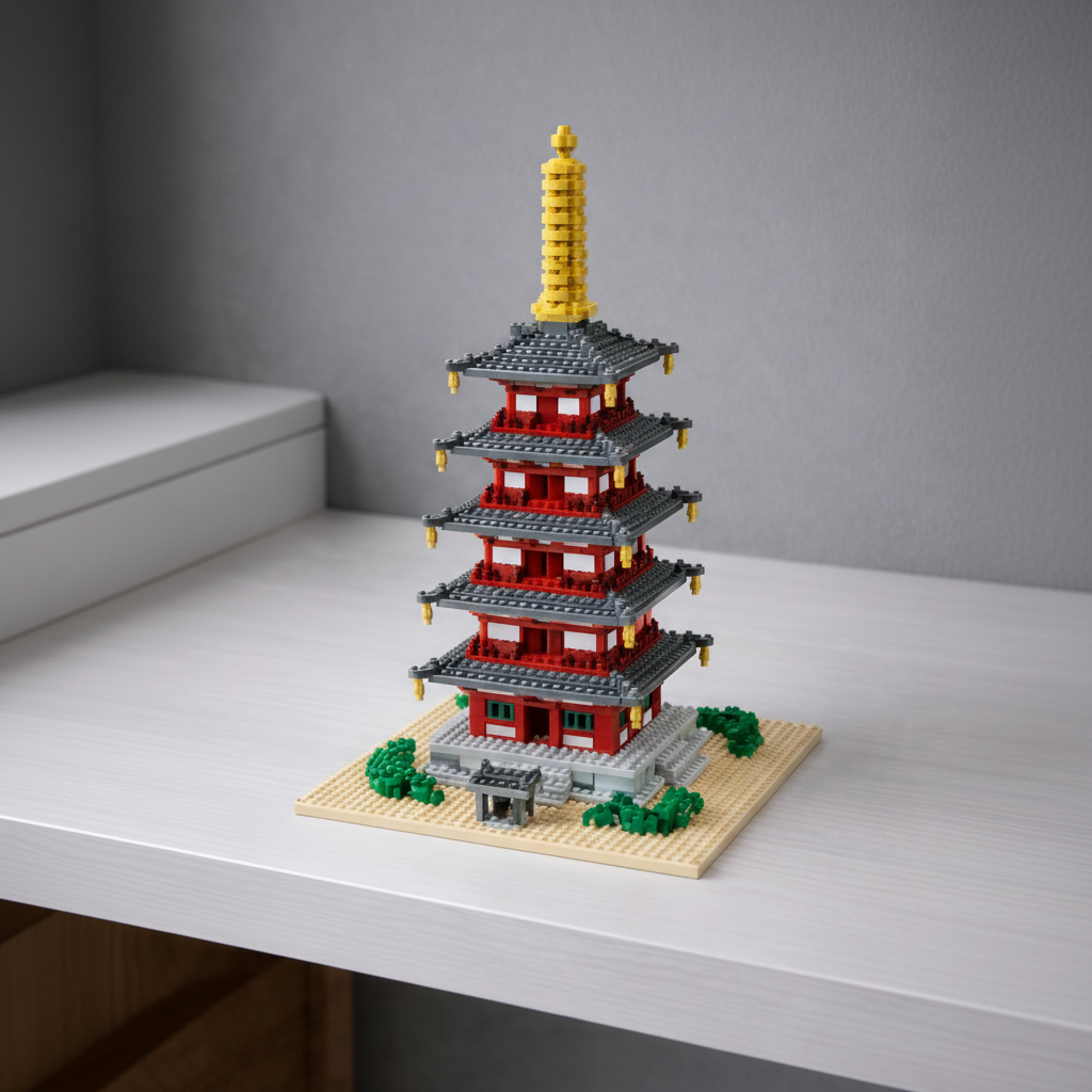 Nanoblock Five-Story Pagoda Deluxe Edition – Japanese Micro Building Set