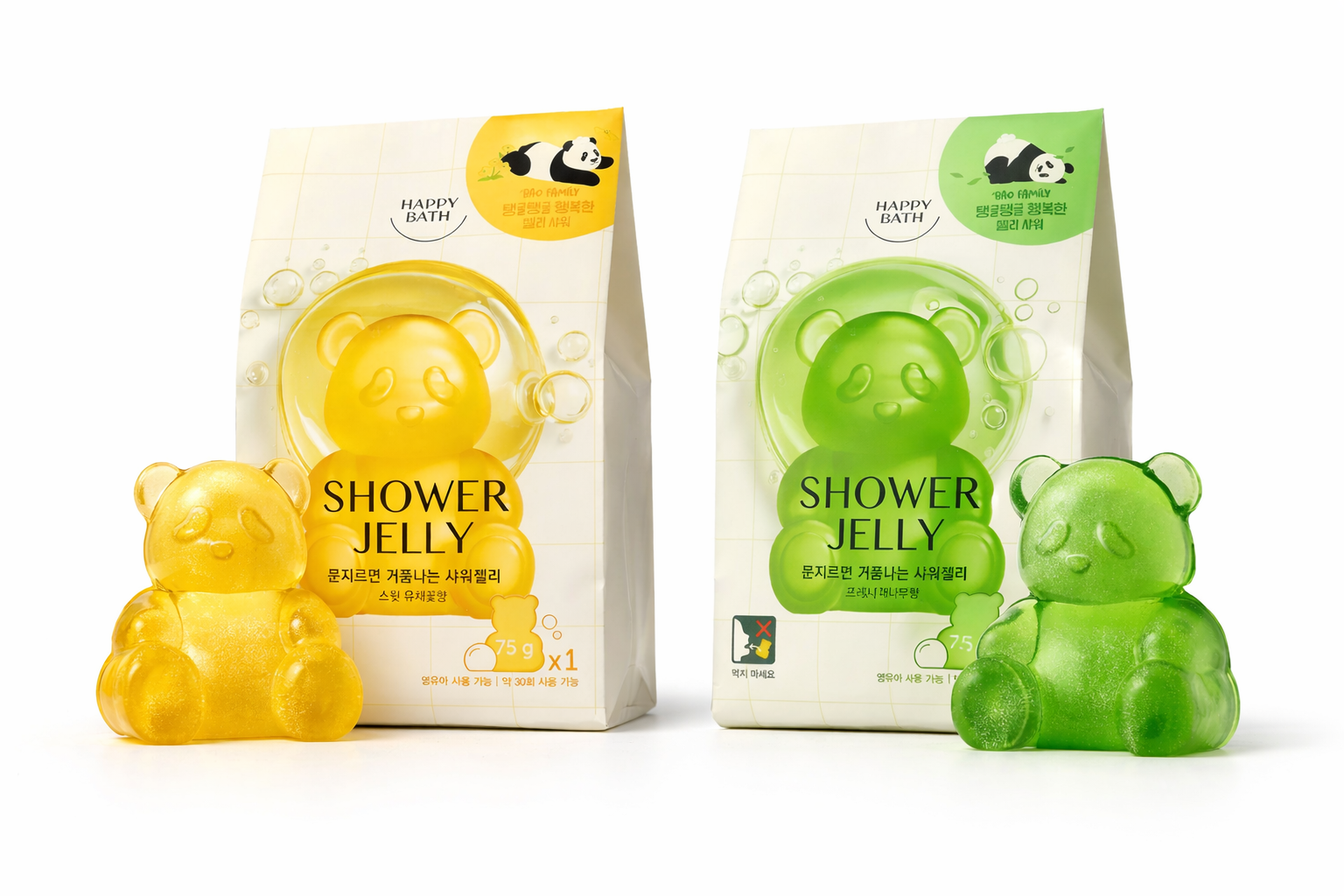 Happy Bath Jelly Duo – Bamboo & Sweet Body Cleanser Set